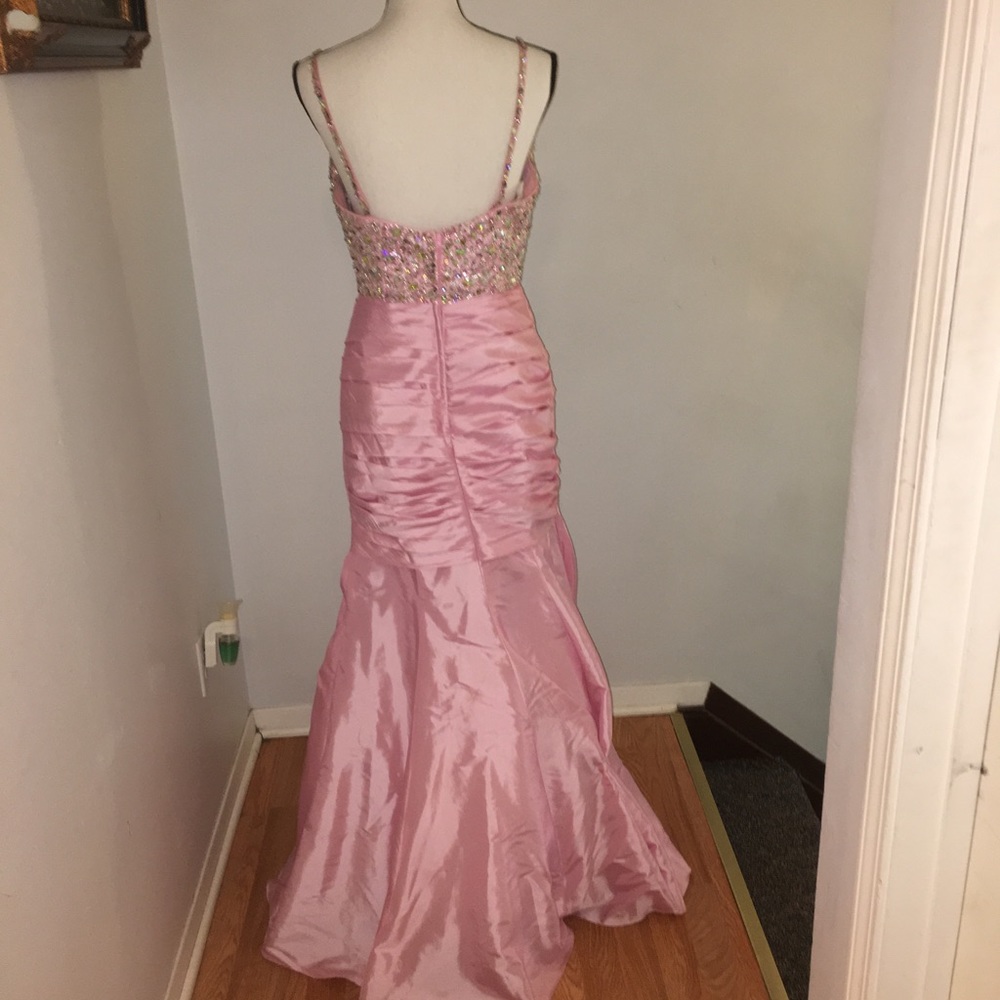 Pink Prom Dress with Sequins and Rhinestones - Picture 2 of 8